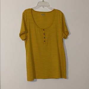 Yellow/White Striped Fitted Tee